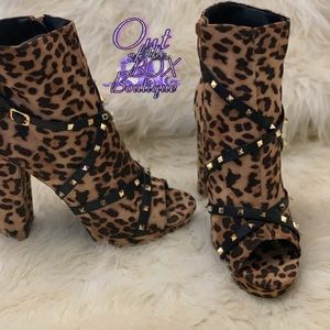 Leopard print booties